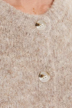 System Action Camisolas-Cardigan de pele com botões bege