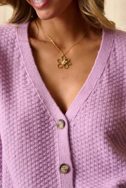 Polín Et Moi Camisolas-Cardigan lilás com botões Roxo
