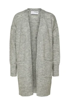 Selected Casacos|Camisolas-Cardigan longo de alpaca Cinzento