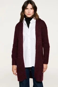 Selected Casacos|Camisolas-Cardigan longo de alpaca Roxo
