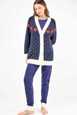 Gisela Roupões-Cardigan longo de malha branco