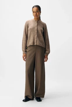 Object Camisolas-Cardigan malha Castanho