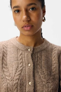 Object Camisolas-Cardigan malha Castanho