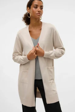 Vero Moda Camisolas-Cardigan midi aberto Tostado