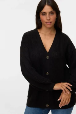Vero Moda Curve Camisolas-Cardigan plus size de malha malha Preto