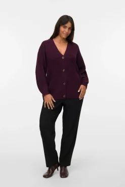 Vero Moda Curve Camisolas-Cardigan plus size de malha malha Roxo