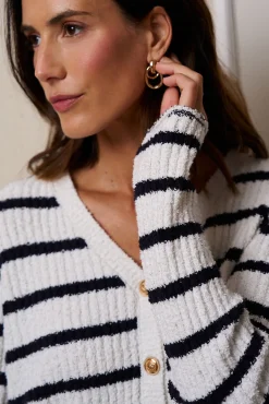 Polín Et Moi Camisolas-Cardigan riscas Amelia Impress&atilde;o