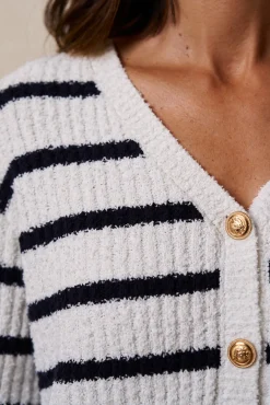 Polín Et Moi Camisolas-Cardigan riscas Amelia Impress&atilde;o