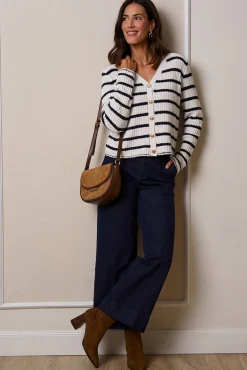 Polín Et Moi Camisolas-Cardigan riscas Amelia Impress&atilde;o