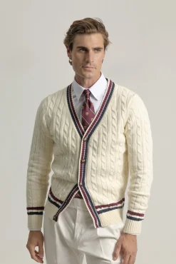 PuroEGO Camisolas-Cardigan universitário de algodão Tostado