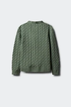 Springfield Kids Malhas|Casacos-Cardigan universitário feminino verde