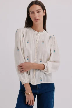 Hoss Intropia Blusas-Carina. Blusa bordada Ecru