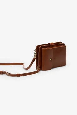 Cortefiel Malas-Carteira celular tipo carteira liso Castanho