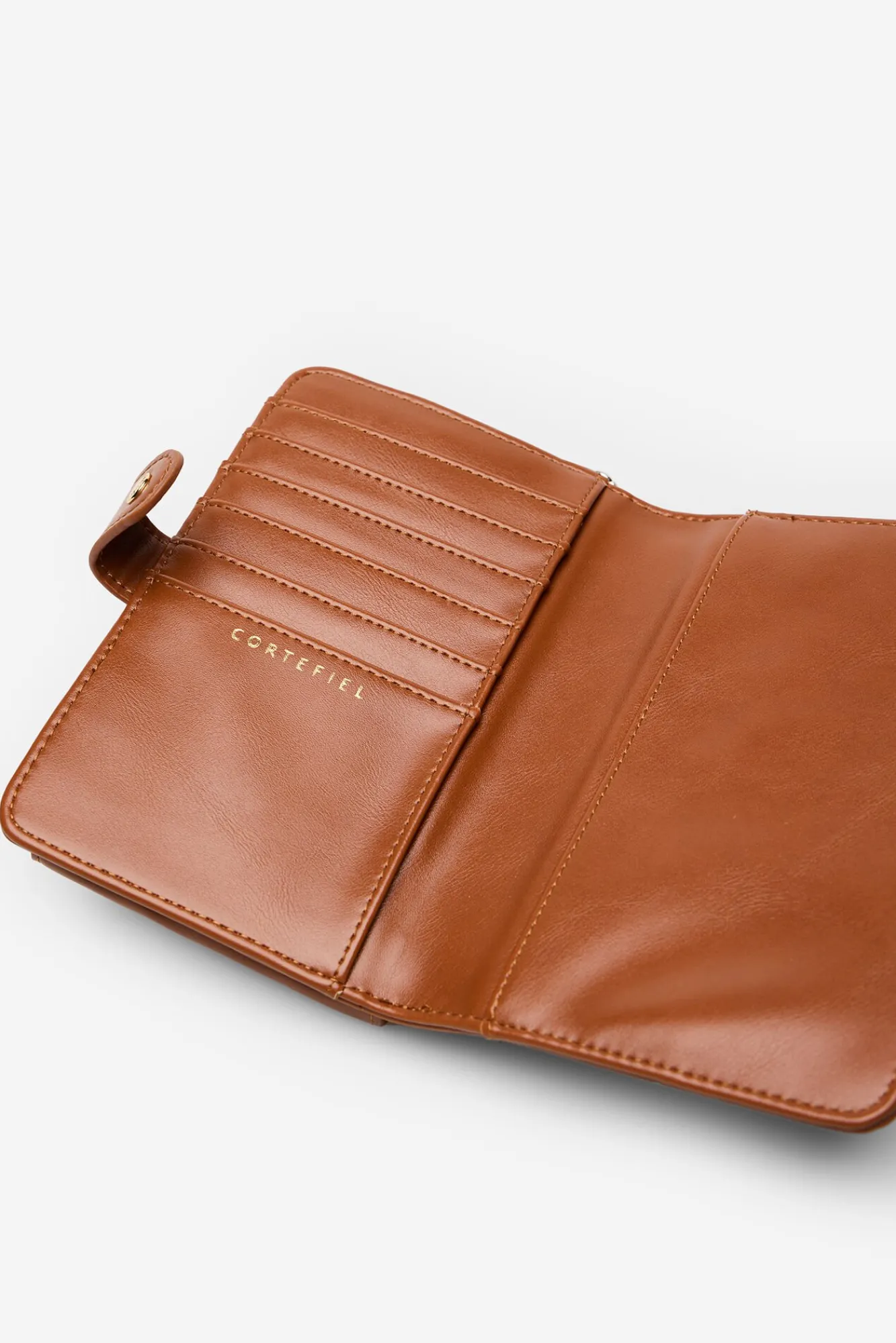 Cortefiel Malas-Carteira celular tipo carteira liso Castanho