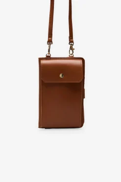 Cortefiel Malas-Carteira celular tipo carteira liso Castanho