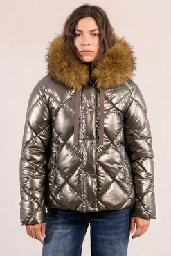 Molly Bracken Sobretudos|Casacos-Casaco acolchoada com capuz Castanho