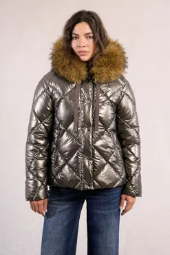 Molly Bracken Sobretudos|Casacos-Casaco acolchoada com capuz Castanho