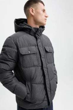 Jack & Jones Casacos-Casaco acolchoada com capuz cinzento