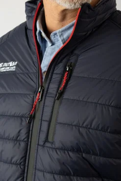 Privata Casacos-Casaco acolchoada com gola alta Azul