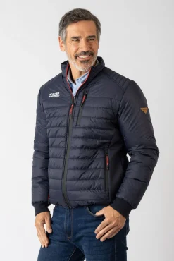 Privata Casacos-Casaco acolchoada com gola alta Azul