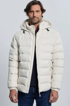 Valecuatro Casacos-Casaco acolchoada com relevo off-white Ecru