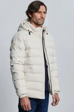 Valecuatro Casacos-Casaco acolchoada com relevo off-white Ecru