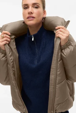 Vero Moda Sobretudos|Casacos-Casaco acolchoada feminina Castanho