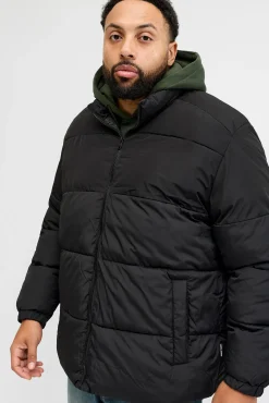 Jack & Jones PLUS Casacos-Casaco acolchoada masculina preto