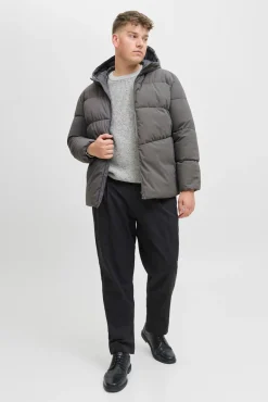 Jack & Jones PLUS Casacos-Casaco acolchoada masculina cinzento