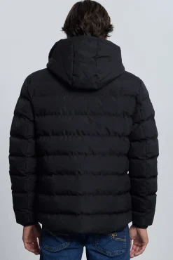 Valecuatro Casacos-Casaco acolchoada preta com relevo Preto