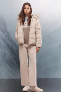 Springfield Sobretudos|Casacos-Casaco acolchoada Sorona Aura com capuz castanho