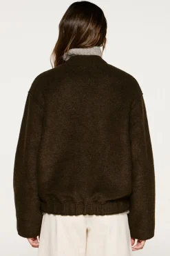 Selected Sobretudos|Casacos-Casaco bomber de lã. Castanho