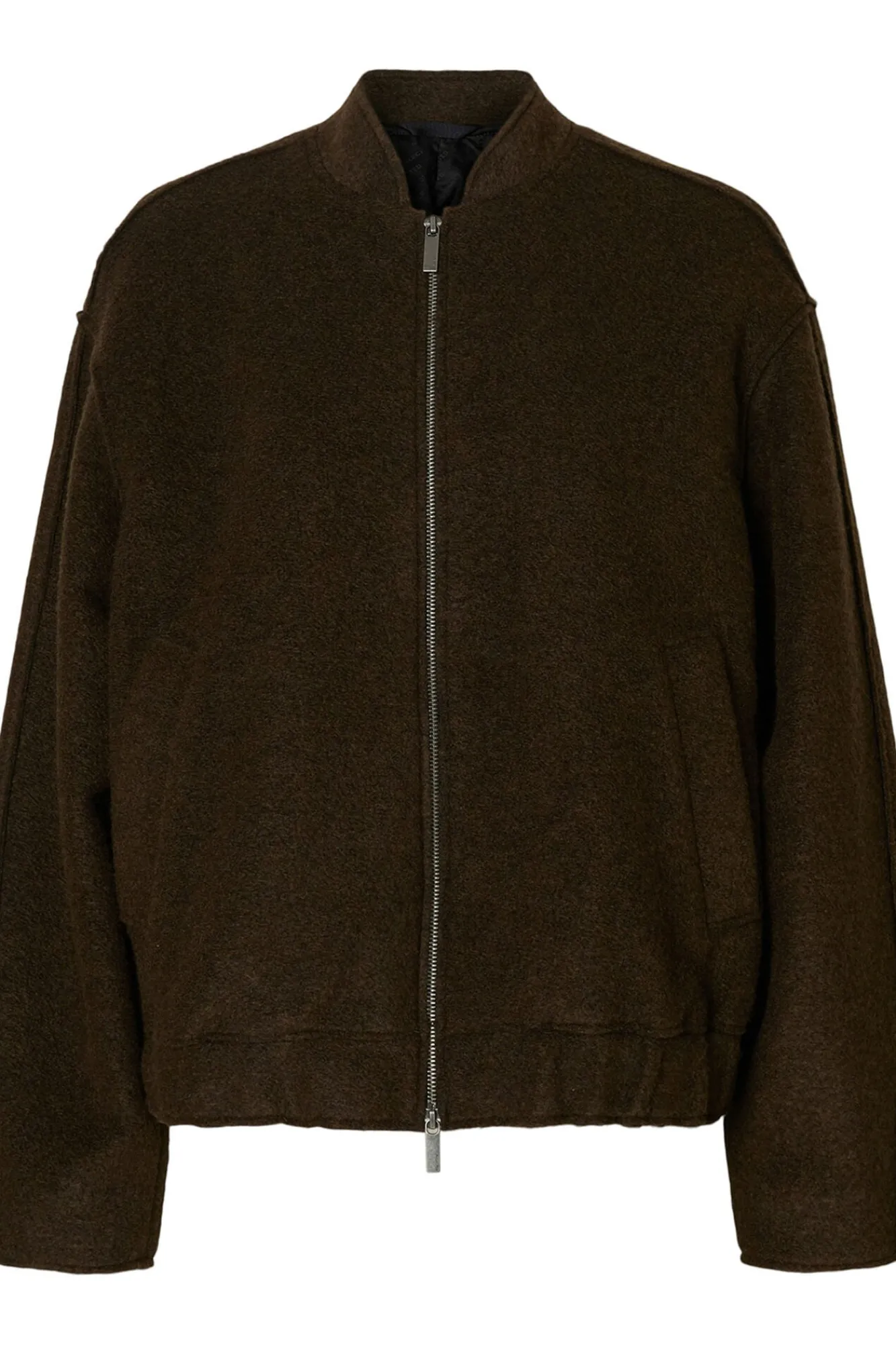Selected Sobretudos|Casacos-Casaco bomber de lã. Castanho