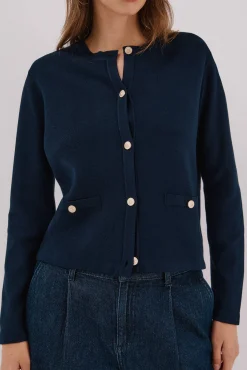 Cortefiel Camisolas-Casaco básico de malha Azul