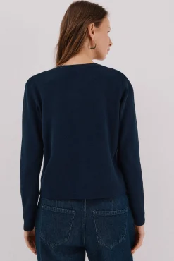 Cortefiel Camisolas-Casaco básico de malha Azul