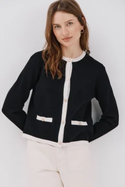 Cortefiel Camisolas-Casaco básico de malha Preto