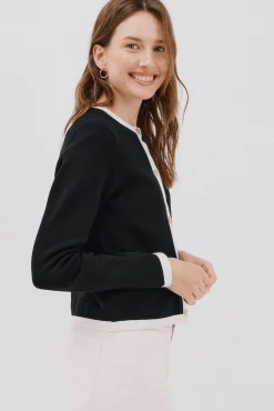 Cortefiel Camisolas-Casaco básico de malha Preto