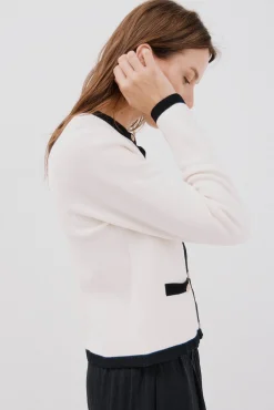 Cortefiel Camisolas-Casaco básico de malha Ecru