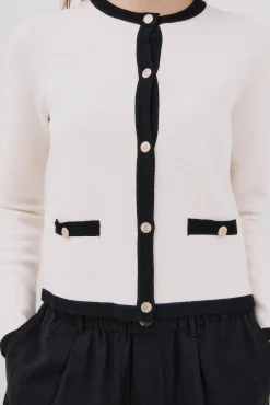 Cortefiel Camisolas-Casaco básico de malha Ecru