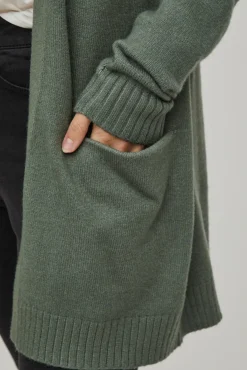 Vila Camisolas-Casaco cardigan de malha Verde