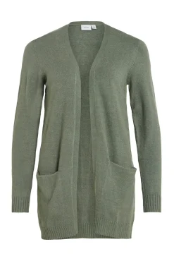 Vila Camisolas-Casaco cardigan de malha Verde