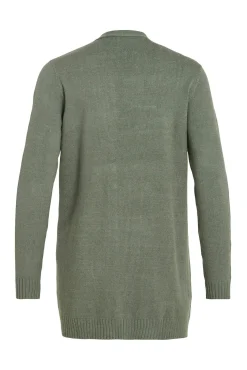 Vila Camisolas-Casaco cardigan de malha Verde