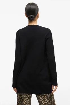 Vila Camisolas-Casaco cardigan de malha Preto