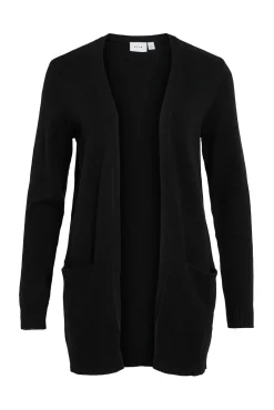 Vila Camisolas-Casaco cardigan de malha Preto