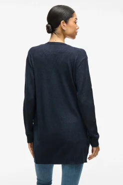 Vila Camisolas-Casaco cardigan de malha Azul