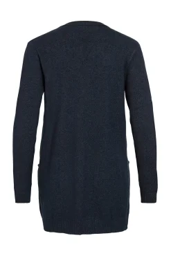 Vila Camisolas-Casaco cardigan de malha Azul