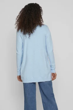 Vila Camisolas-Casaco cardigan de malha Azul
