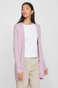 Vila Camisolas-Casaco cardigan de malha Roxo