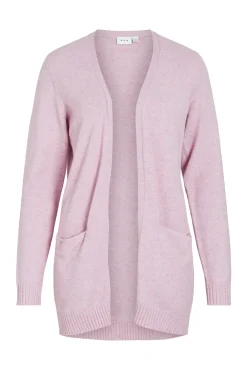 Vila Camisolas-Casaco cardigan de malha Roxo