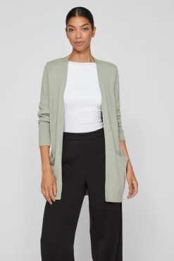 Vila Camisolas-Casaco cardigan de malha Verde
